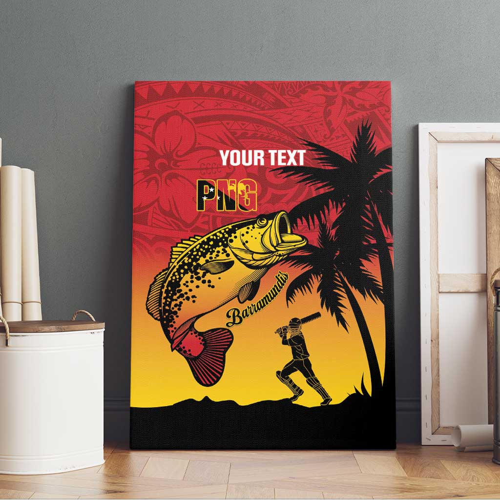 Custom Papua New Guinea Cricket Canvas Wall Art PNG Barramundis - Polynesian Pride