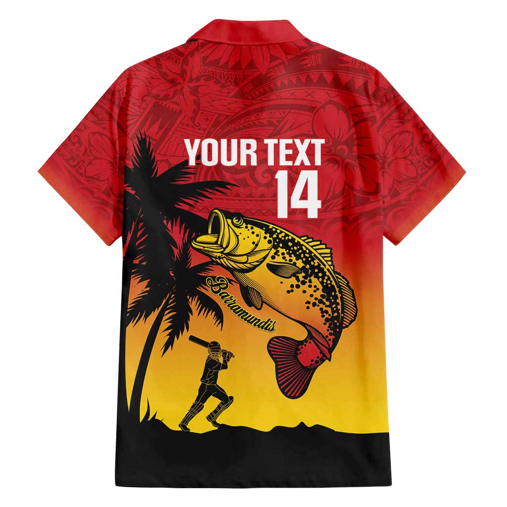 Custom Papua New Guinea Cricket Family Matching Tank Maxi Dress and Hawaiian Shirt PNG Barramundis - Polynesian Pride