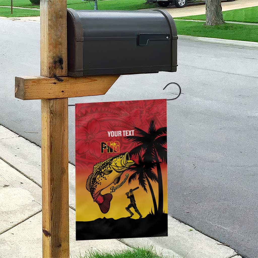 Custom Papua New Guinea Cricket Garden Flag PNG Barramundis - Polynesian Pride