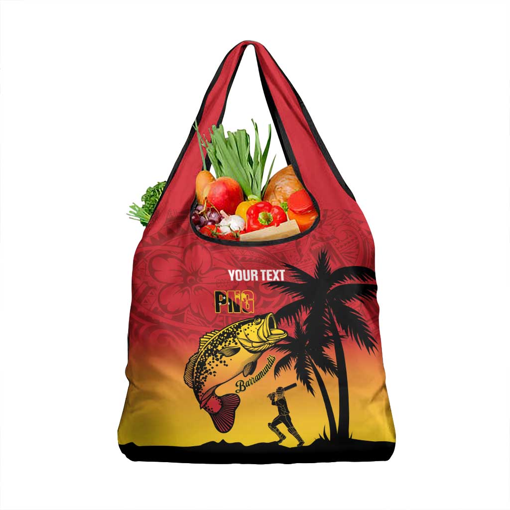 Custom Papua New Guinea Cricket Grocery Bag PNG Barramundis - Polynesian Pride