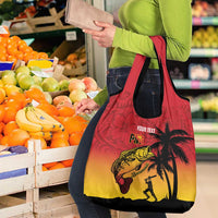 Custom Papua New Guinea Cricket Grocery Bag PNG Barramundis - Polynesian Pride