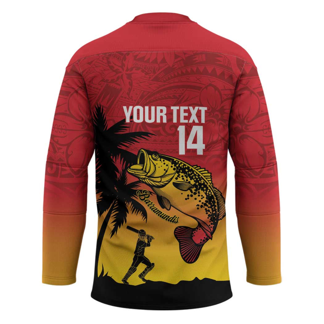 Custom Papua New Guinea Cricket Hockey Jersey PNG Barramundis - Polynesian Pride