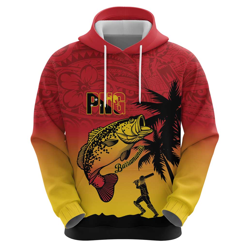 Custom Papua New Guinea Cricket Hoodie PNG Barramundis - Polynesian Pride