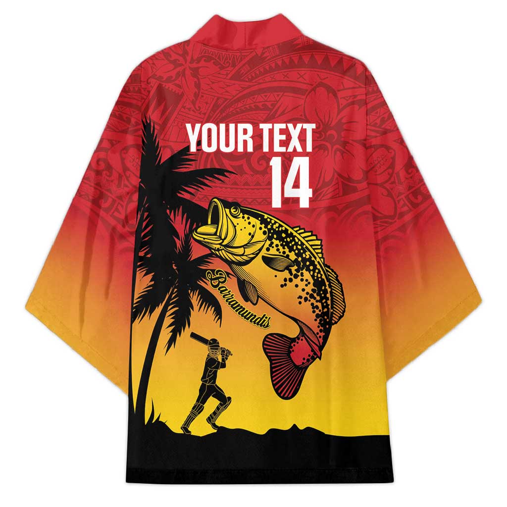 Custom Papua New Guinea Cricket Kimono PNG Barramundis LT14 - Polynesian Pride
