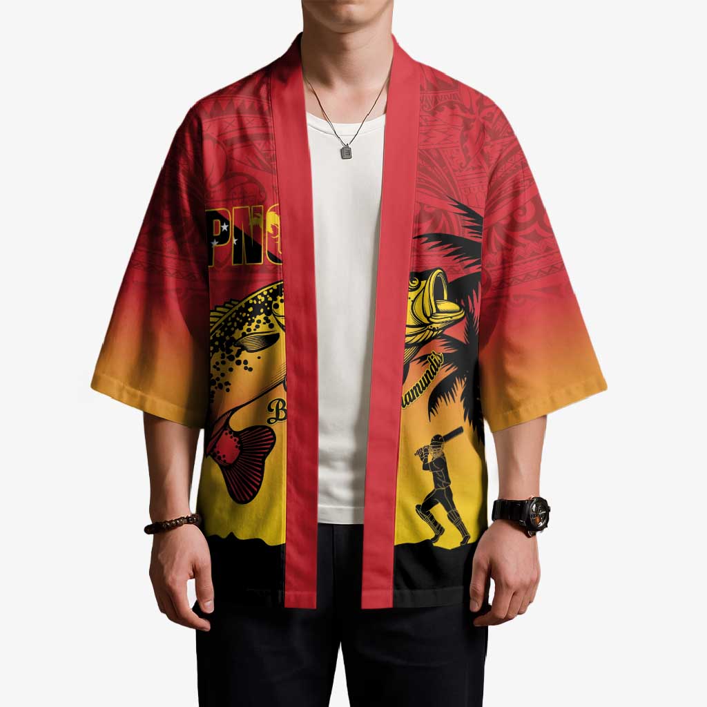 Custom Papua New Guinea Cricket Kimono PNG Barramundis LT14 - Polynesian Pride