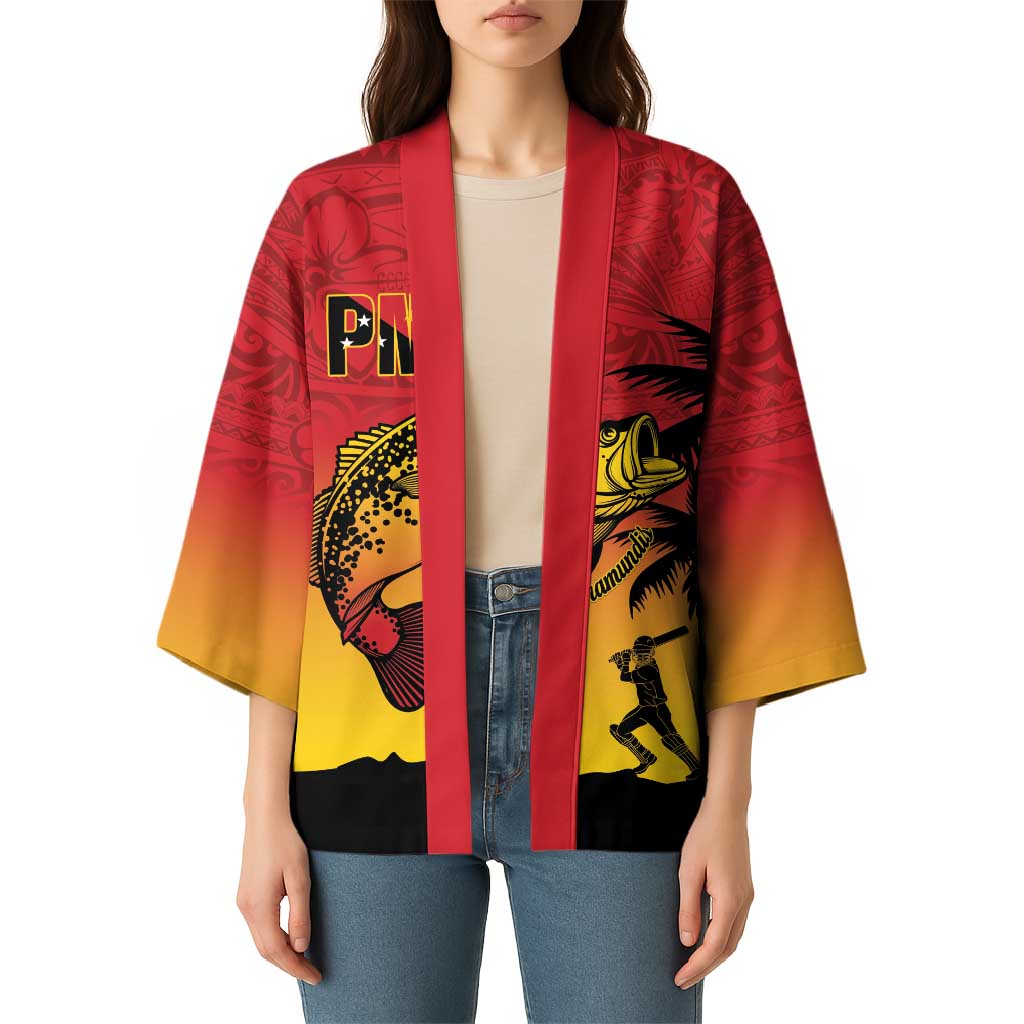 Custom Papua New Guinea Cricket Kimono PNG Barramundis LT14 - Polynesian Pride