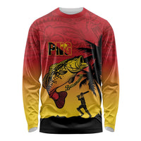 Custom Papua New Guinea Cricket Long Sleeve Shirt PNG Barramundis - Polynesian Pride