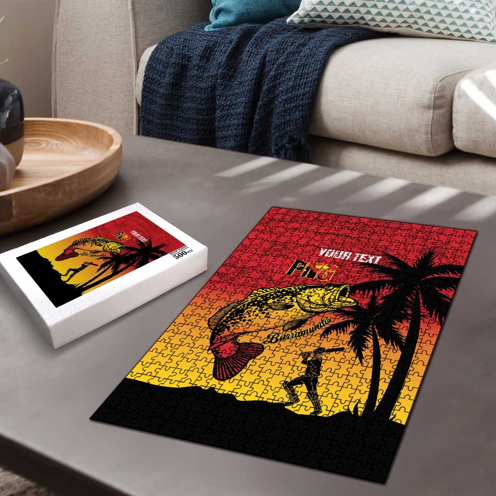 Custom Papua New Guinea Cricket Puzzle PNG Barramundis LT14 - Polynesian Pride