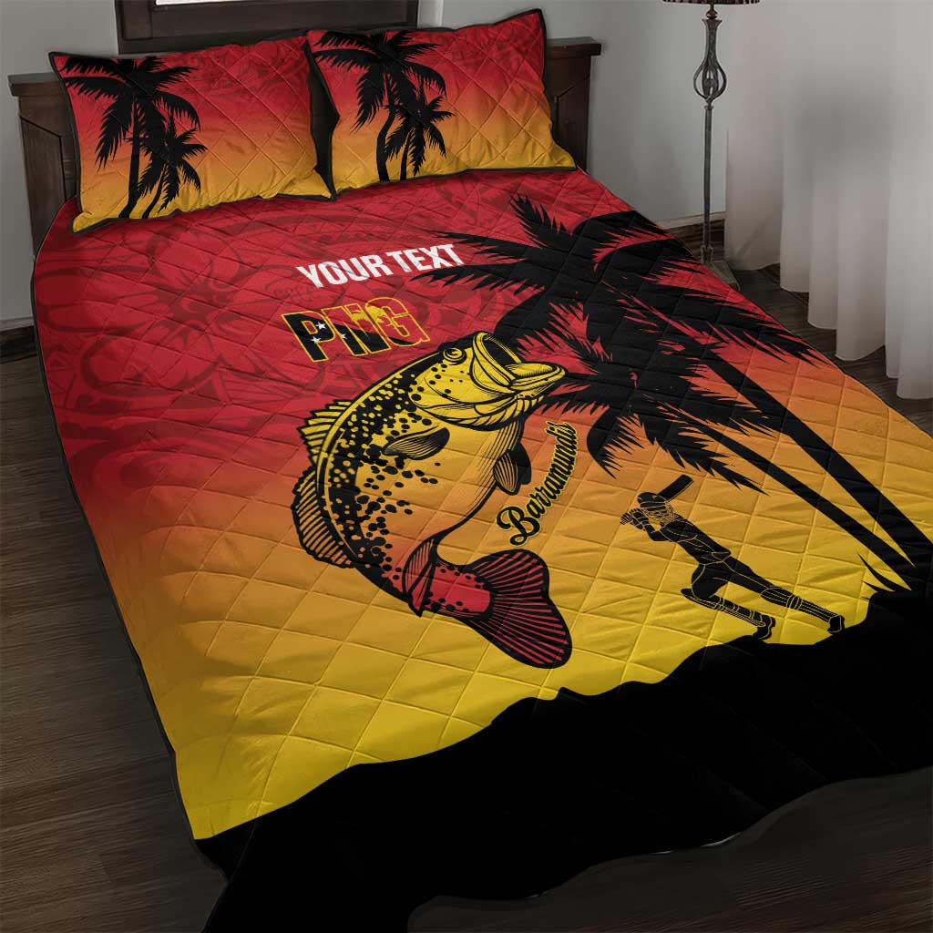 Custom Papua New Guinea Cricket Quilt Bed Set PNG Barramundis - Polynesian Pride