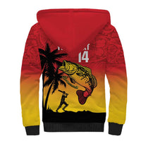 Custom Papua New Guinea Cricket Sherpa Hoodie PNG Barramundis - Polynesian Pride