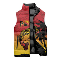 Custom Papua New Guinea Cricket Sleeveless Puffer Jacket PNG Barramundis LT14 - Polynesian Pride