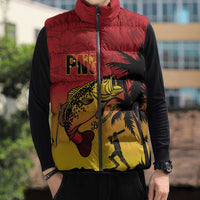 Custom Papua New Guinea Cricket Sleeveless Puffer Jacket PNG Barramundis LT14 - Polynesian Pride