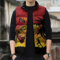 Custom Papua New Guinea Cricket Sleeveless Puffer Jacket PNG Barramundis LT14 - Polynesian Pride