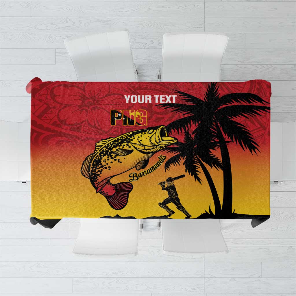 Custom Papua New Guinea Cricket Tablecloth PNG Barramundis - Polynesian Pride
