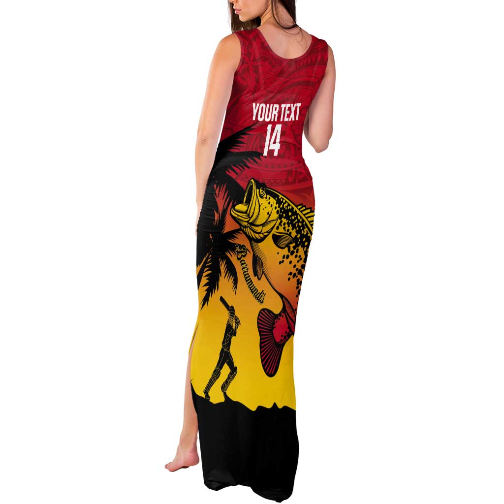 Custom Papua New Guinea Cricket Tank Maxi Dress PNG Barramundis - Polynesian Pride