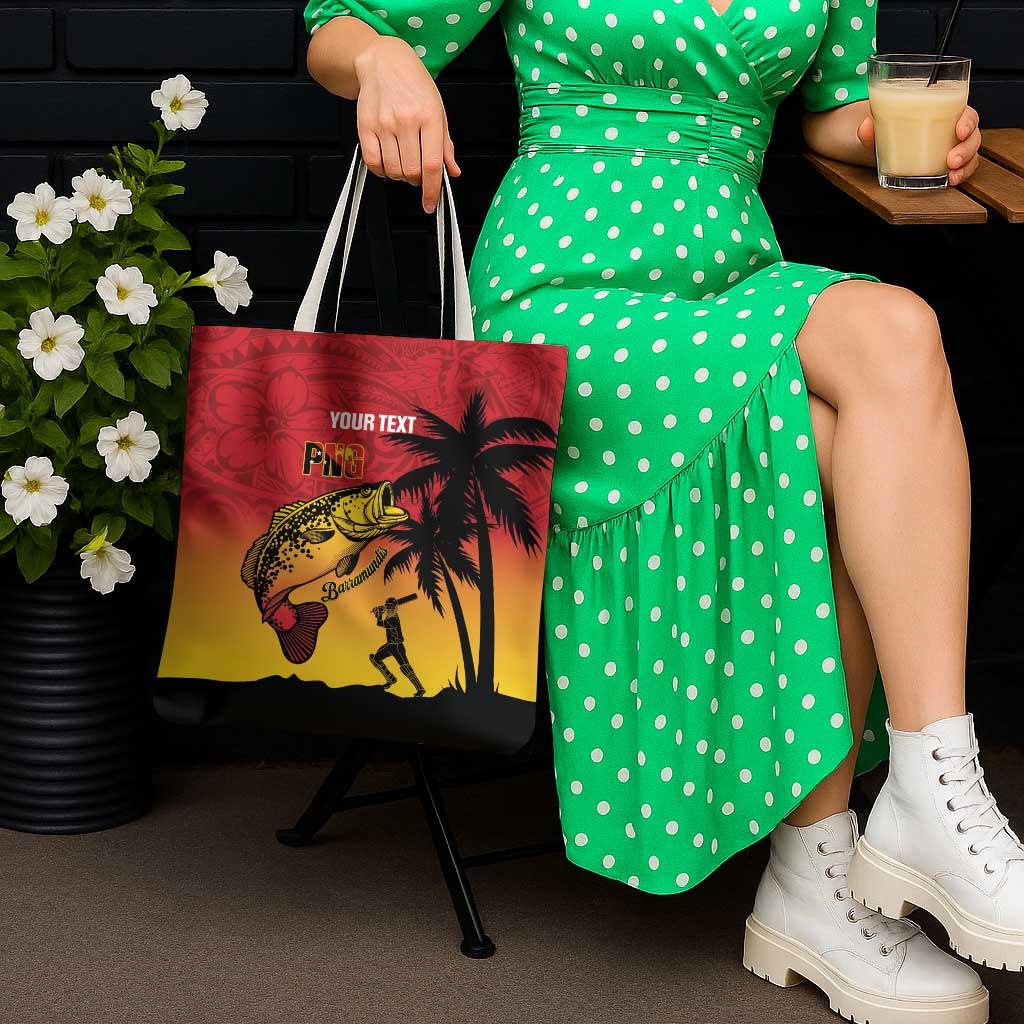 Custom Papua New Guinea Cricket Tote Bag PNG Barramundis - Polynesian Pride