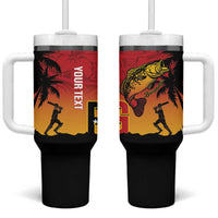 Custom Papua New Guinea Cricket Tumbler With Handle PNG Barramundis - Polynesian Pride