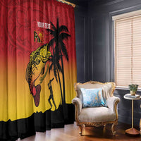 Custom Papua New Guinea Cricket Window Curtain PNG Barramundis - Polynesian Pride