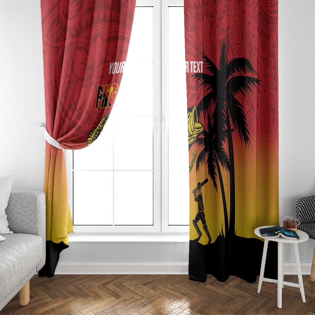 Custom Papua New Guinea Cricket Window Curtain PNG Barramundis - Polynesian Pride