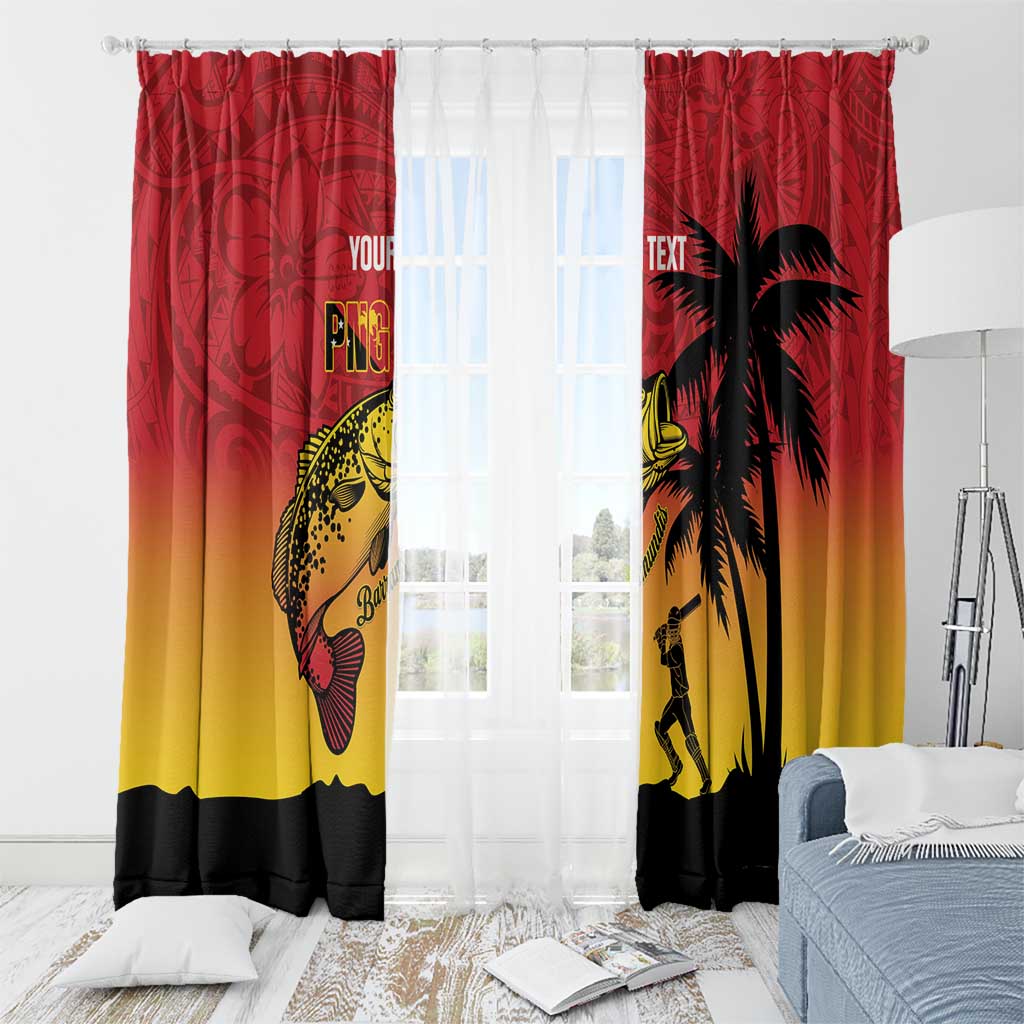 Custom Papua New Guinea Cricket Window Curtain PNG Barramundis - Polynesian Pride