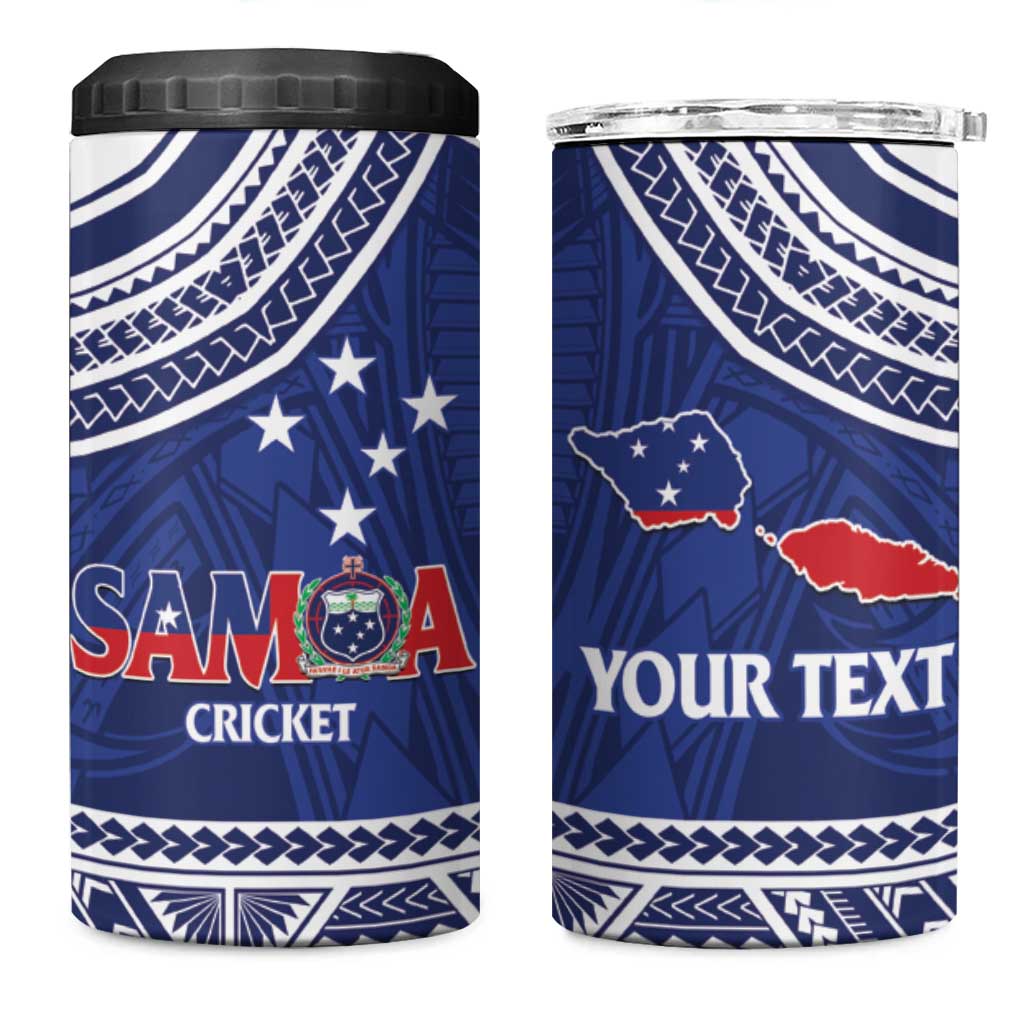Custom Samoa Cricket 4 in 1 Can Cooler Tumbler Go Champions Samoan - Polynesian Pride