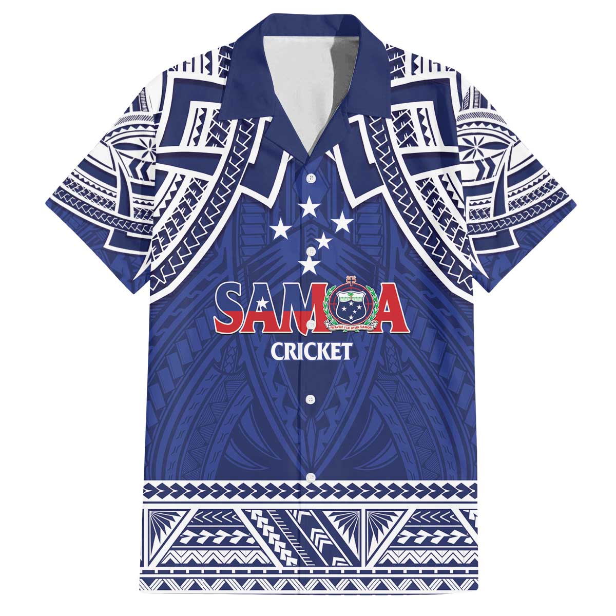 Custom Samoa Cricket Family Matching Off The Shoulder Long Sleeve Dress and Hawaiian Shirt Go Champions Samoan - Polynesian Pride