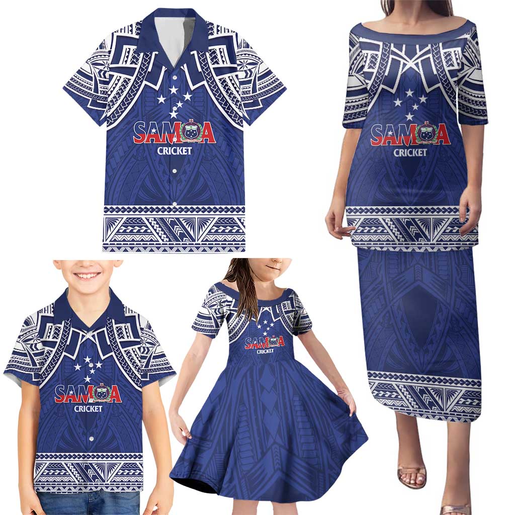Custom Samoa Cricket Family Matching Puletasi and Hawaiian Shirt Go Champions Samoan LT14 - Polynesian Pride