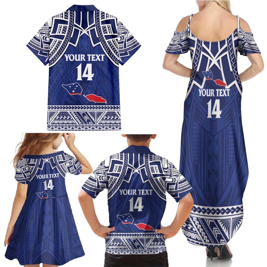 Custom Samoa Cricket Family Matching Summer Maxi Dress and Hawaiian Shirt Go Champions Samoan - Polynesian Pride