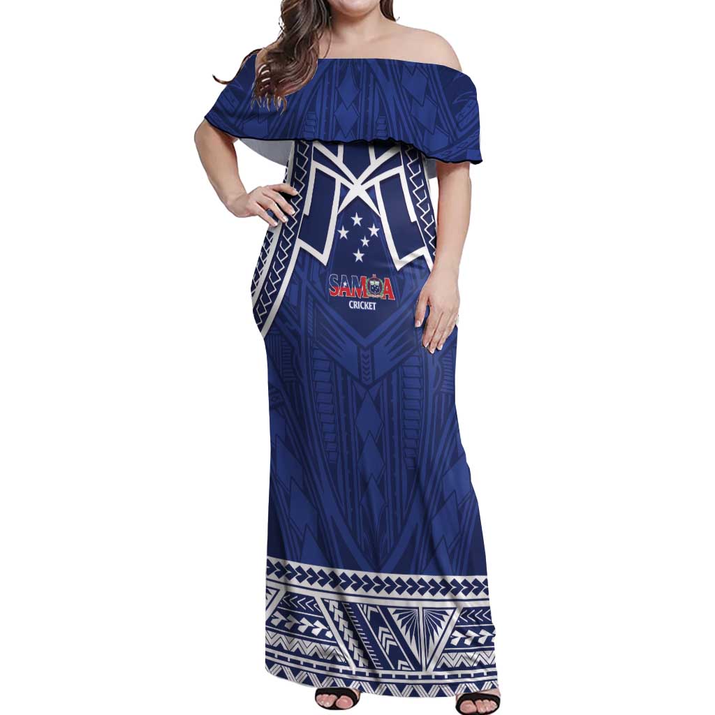 Custom Samoa Cricket Off Shoulder Maxi Dress Go Champions Samoan - Polynesian Pride