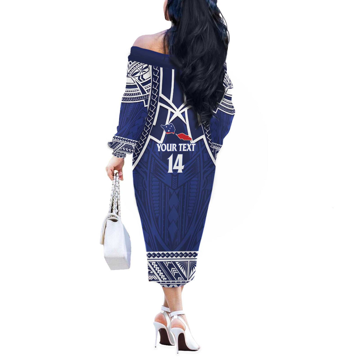 Custom Samoa Cricket Off The Shoulder Long Sleeve Dress Go Champions Samoan - Polynesian Pride