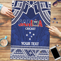 Custom Samoa Cricket Puzzle Go Champions Samoan LT14 Blue - Polynesian Pride