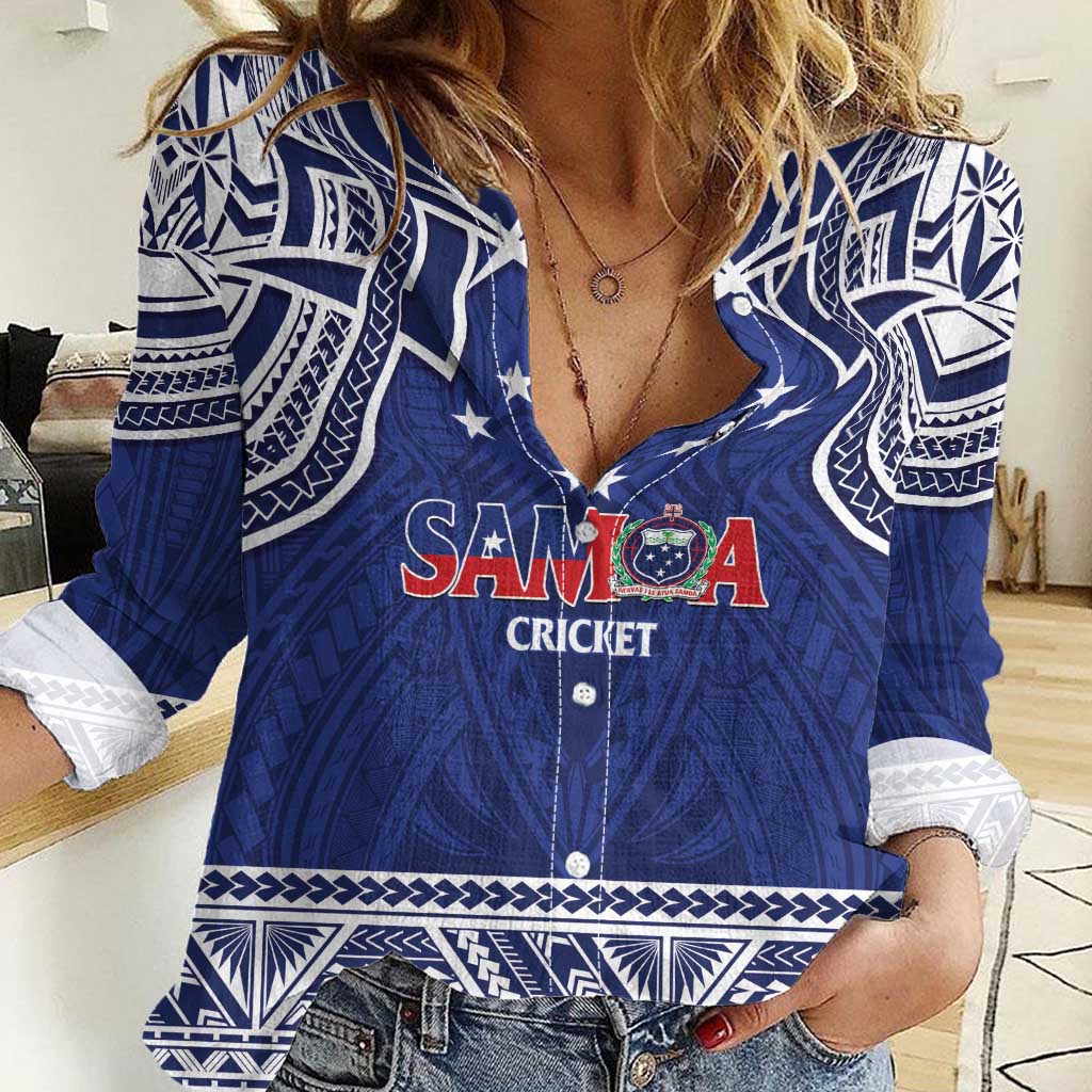 Custom Samoa Cricket Women Casual Shirt Go Champions Samoan - Polynesian Pride