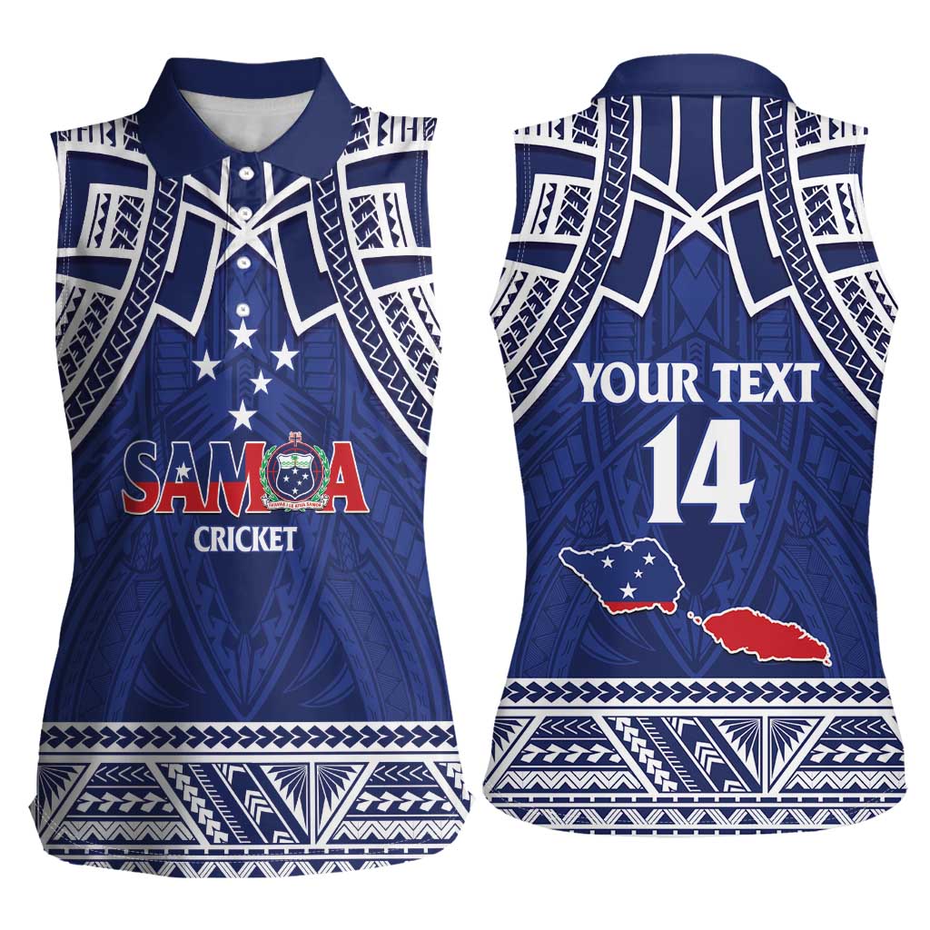 Custom Samoa Cricket Women Sleeveless Polo Shirt Go Champions Samoan LT14 - Polynesian Pride