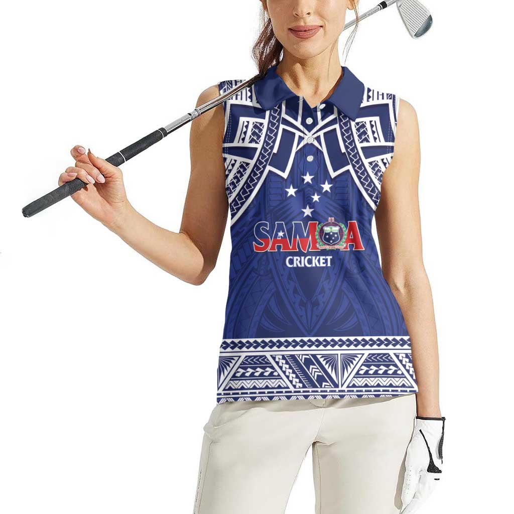 Custom Samoa Cricket Women Sleeveless Polo Shirt Go Champions Samoan LT14 - Polynesian Pride