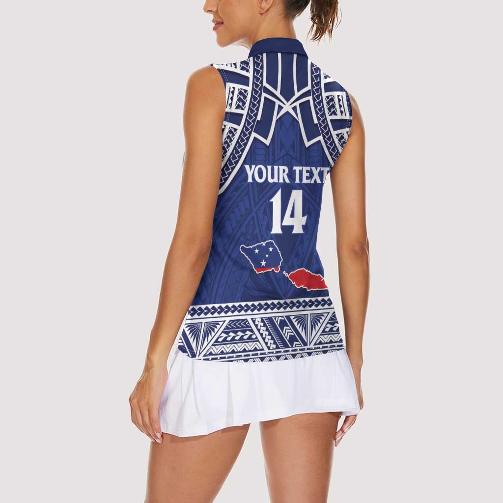 Custom Samoa Cricket Women Sleeveless Polo Shirt Go Champions Samoan LT14 - Polynesian Pride
