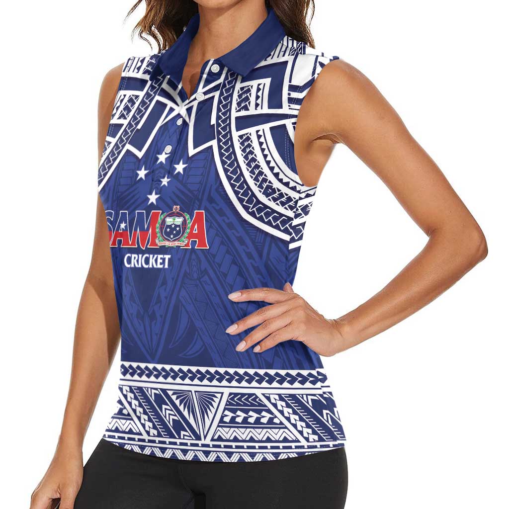 Custom Samoa Cricket Women Sleeveless Polo Shirt Go Champions Samoan LT14 - Polynesian Pride