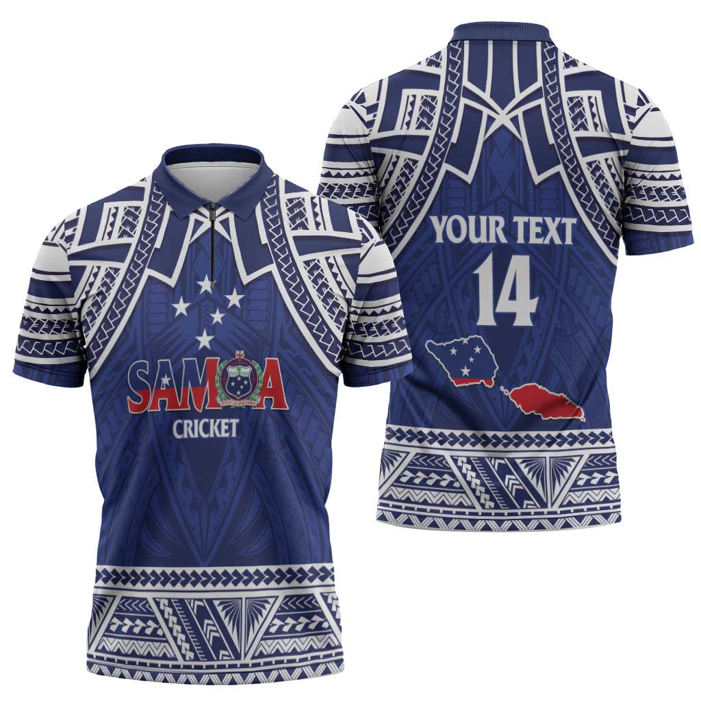 Custom Samoa Cricket Zipper Polo Shirt Go Champions Samoan LT14 - Polynesian Pride