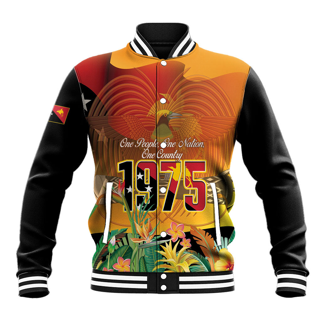 Personalised Papua New Guinea Independence Day Baseball Jacket One People One Nation One Country