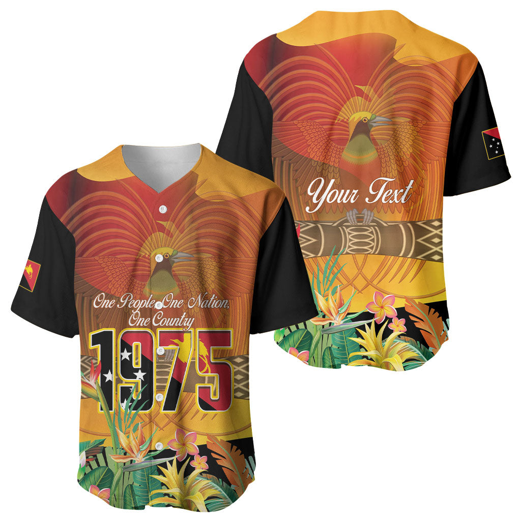 Personalised Papua New Guinea Independence Day Baseball Jersey One People One Nation One Country LT14 - Polynesian Pride