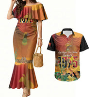 Personalised Papua New Guinea Independence Day Couples Matching Mermaid Dress and Hawaiian Shirt One People One Nation One Country LT14 Multicolor - Polynesian Pride