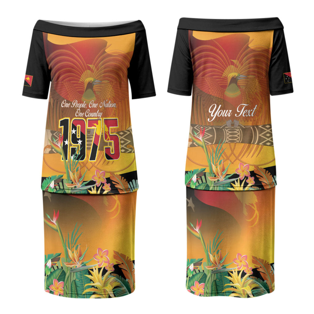 Personalised Papua New Guinea Independence Day Couples Matching Puletasi and Hawaiian Shirt One People One Nation One Country LT14 - Polynesian Pride