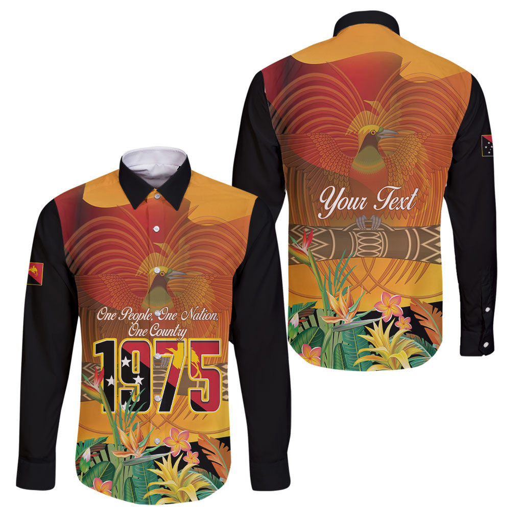 Personalised Papua New Guinea Independence Day Family Matching Off Shoulder Maxi Dress and Hawaiian Shirt One People One Nation One Country