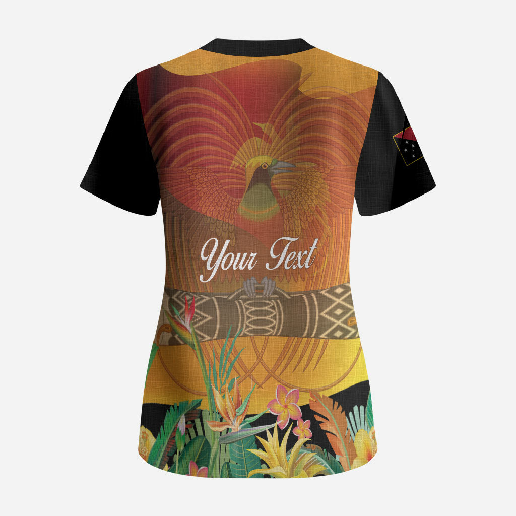 Personalised Papua New Guinea Independence Day Scrub Top One People One Nation One Country