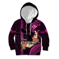 Hawaii Kid Hoodie Pray For Maui Hawaiian Plumeria Be Strong Pink Verison LT14 Pink - Polynesian Pride