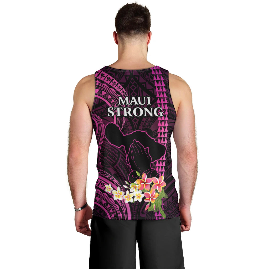 Hawaii Men Tank Top Pray For Maui Hawaiian Plumeria Be Strong Pink Verison LT14 - Polynesian Pride