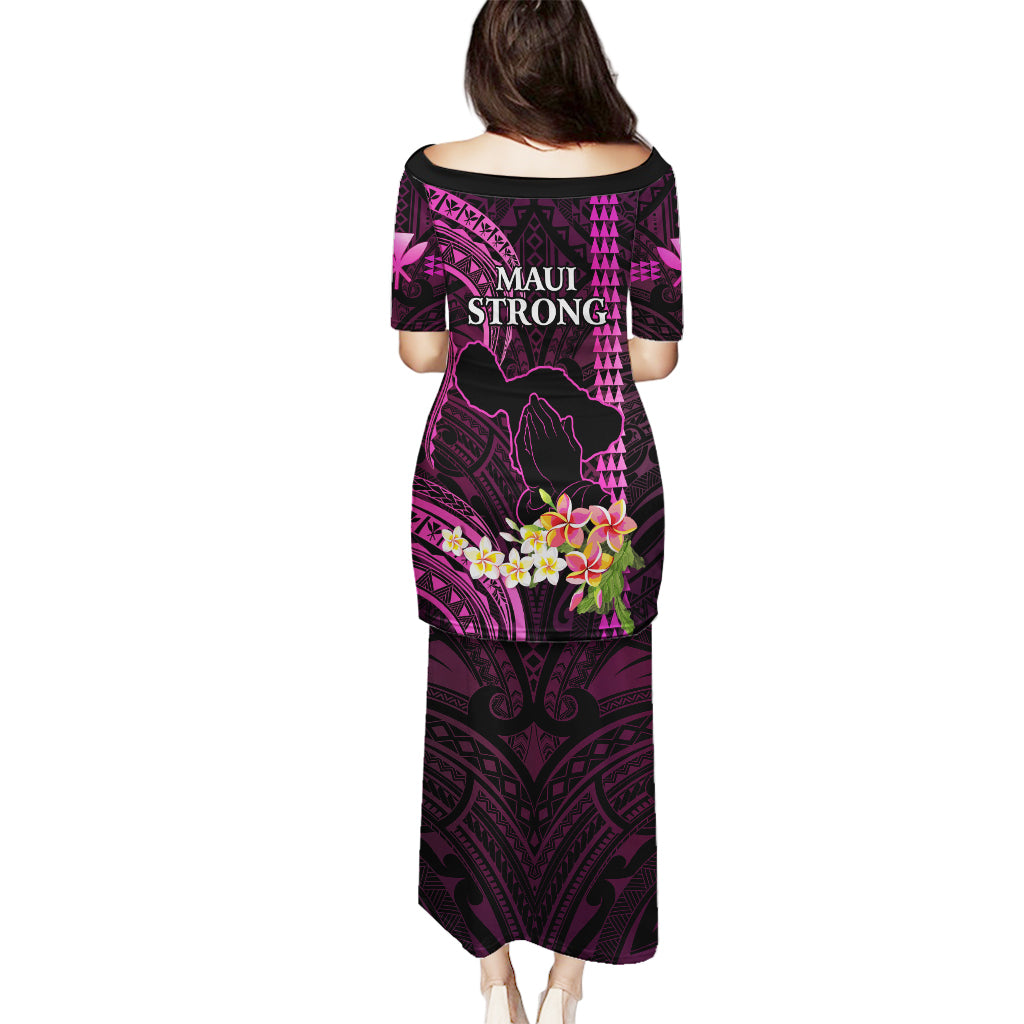 Hawaii Puletasi Pray For Maui Hawaiian Plumeria Be Strong Pink Verison LT14 - Polynesian Pride