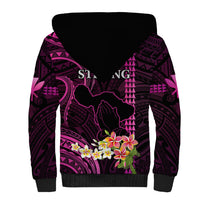 Hawaii Sherpa Hoodie Pray For Maui Hawaiian Plumeria Be Strong Pink Verison LT14 - Polynesian Pride