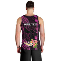 Personalised Hawaii Men Tank Top Pray For Maui Hawaiian Plumeria Be Strong Pink Verison LT14 - Polynesian Pride