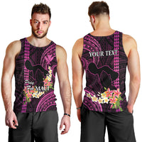 Personalised Hawaii Men Tank Top Pray For Maui Hawaiian Plumeria Be Strong Pink Verison LT14 - Polynesian Pride