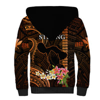 Hawaii Sherpa Hoodie Pray For Maui Hawaiian Plumeria Be Strong Gold Verison LT14 - Polynesian Pride
